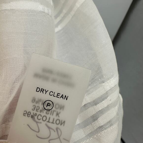 CHELSEA & WALKER NWT Ivory Cotton Silk Blend Bush Ruffle Top Blouse // 6 - Picture 10 of 15